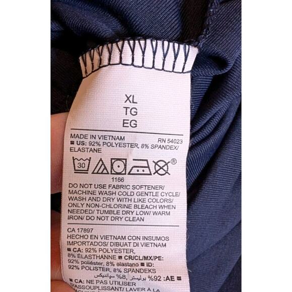 Old Navy Breathe On Women XL One Piece Romper Shorts Criss Cross Navy Blue - Picture 7 of 9